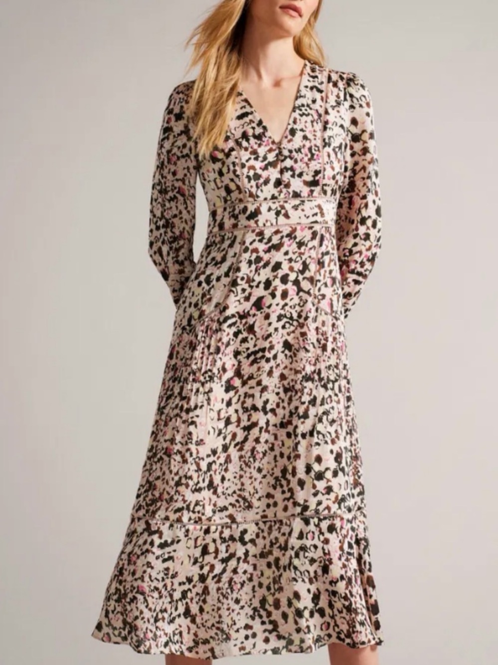 Ted Baker Luceeya Ladder Insert Fit and Flare Midi Dress Size 2